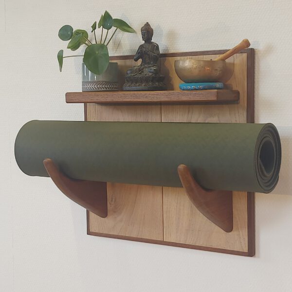 Yogarack naturel eiken en teak. YR2451 - Afbeelding 4
