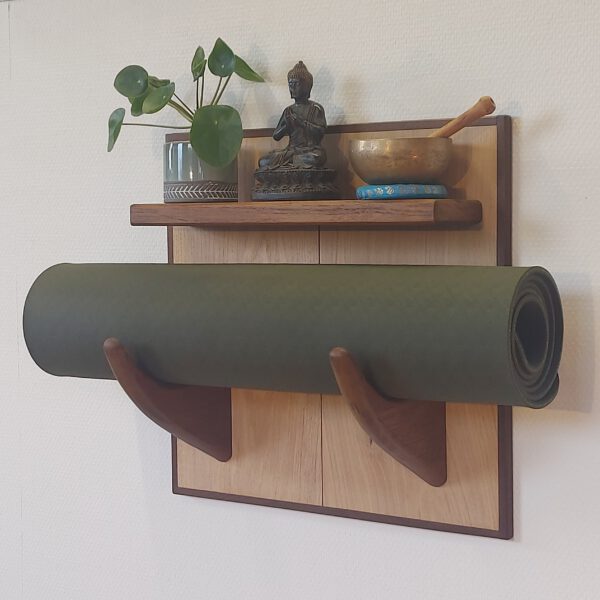Yogarack naturel eiken en teak. YR2452 - Afbeelding 3