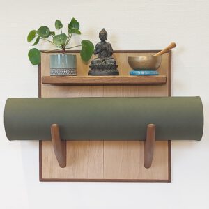 Yogarack naturel eiken en teak. YR2453