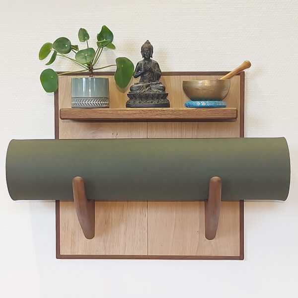 Yogarack naturel eiken en teak. YR2453