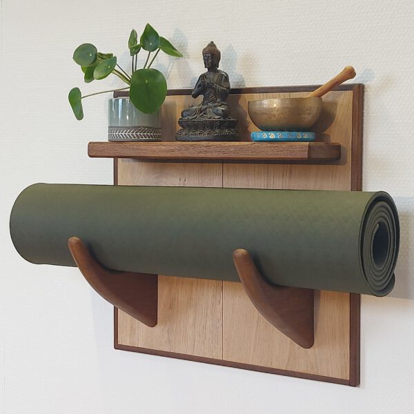 Yogarack naturel eiken en teak. YR2453 - Afbeelding 3