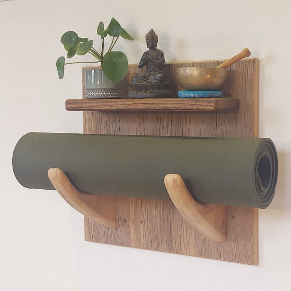 Yogarack naturel eiken en notenhout. YR24512 - Afbeelding 7