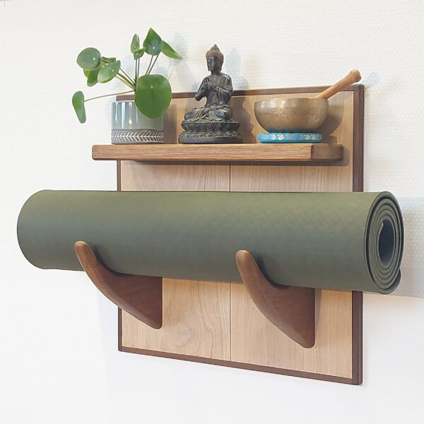 Yogarack naturel eiken en teak. YR2454 - Afbeelding 4