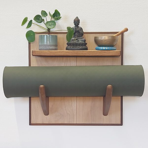 Yogarack naturel eiken en teak. YR2454