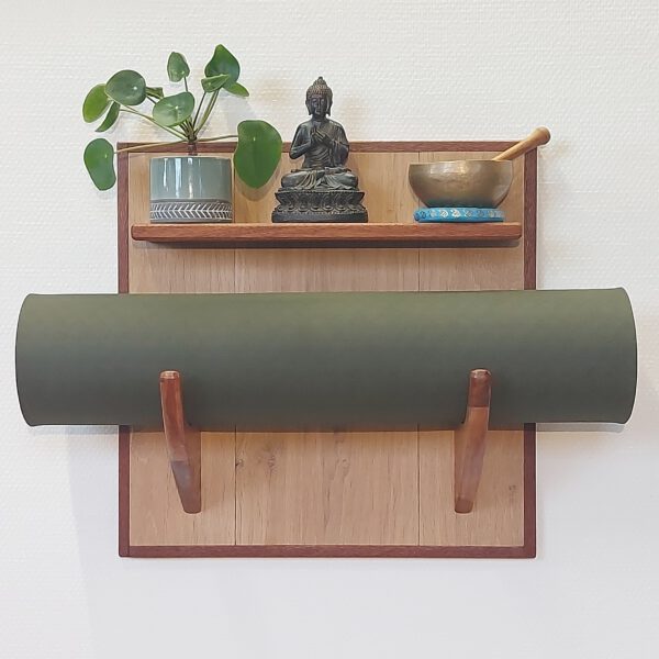 Yogarack naturel eiken, teak en slangenhout. YR2456
