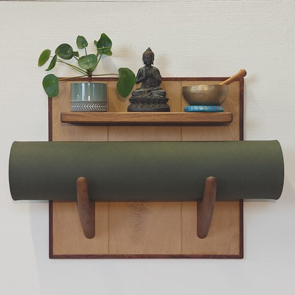 Yogarack naturel eiken en teak. YR2457