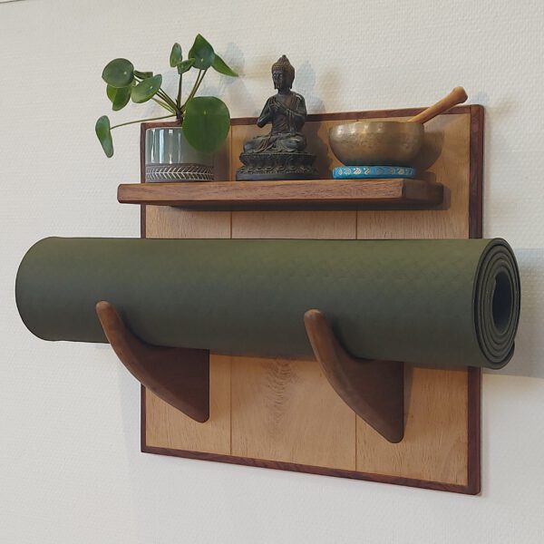 Yogarack naturel eiken en teak. YR2457 - Afbeelding 5