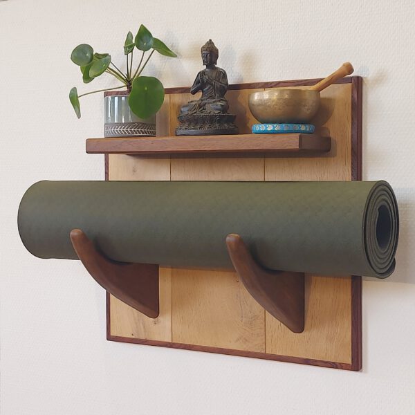 Yogarack naturel eiken en teak. YR2458 - Afbeelding 9