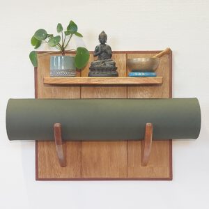 Yogarack naturel eiken, teak en slangenhout. YR2459