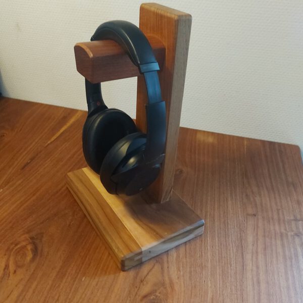 Hoofdtelefoonstandaard van teak en mahonie. - Afbeelding 20