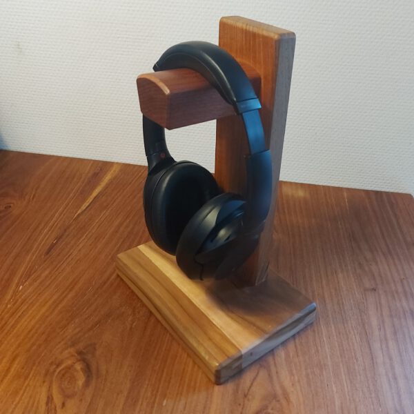 Hoofdtelefoonstandaard van teak en mahonie. - Afbeelding 19