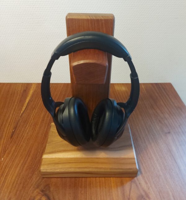 Hoofdtelefoonstandaard van teak en mahonie. - Afbeelding 18