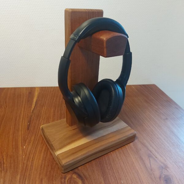 Hoofdtelefoonstandaard van teak en mahonie. - Afbeelding 17