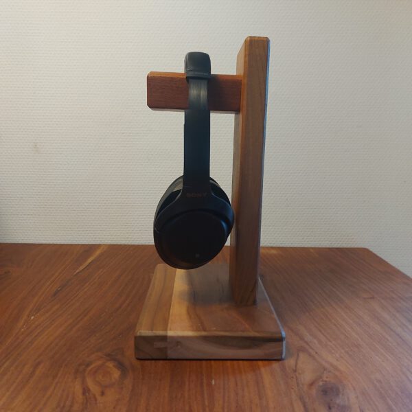 Hoofdtelefoonstandaard van teak en mahonie. - Afbeelding 15