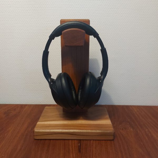 Hoofdtelefoonstandaard van teak en mahonie. - Afbeelding 13