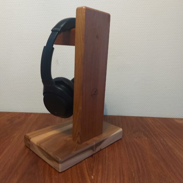 Hoofdtelefoonstandaard van teak en mahonie. - Afbeelding 10