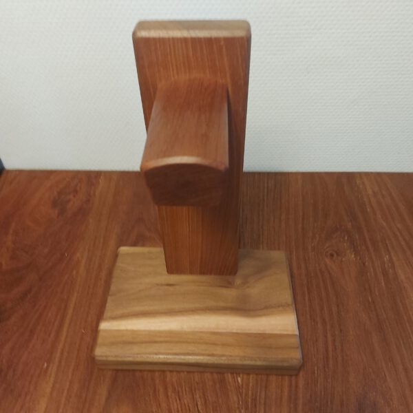 Hoofdtelefoonstandaard van teak en mahonie. - Afbeelding 9