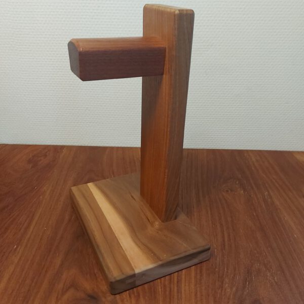 Hoofdtelefoonstandaard van teak en mahonie. - Afbeelding 7