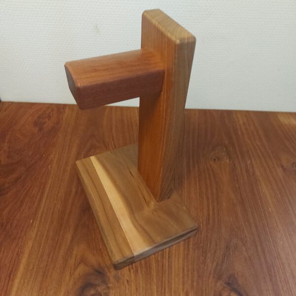 Hoofdtelefoonstandaard van teak en mahonie. - Afbeelding 6