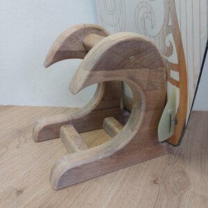 Kiteboard/wakeboardrack massief eikenhout - kleurolie wit LARGE.